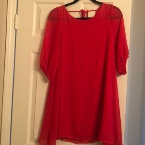 Coral dress. Silk lining